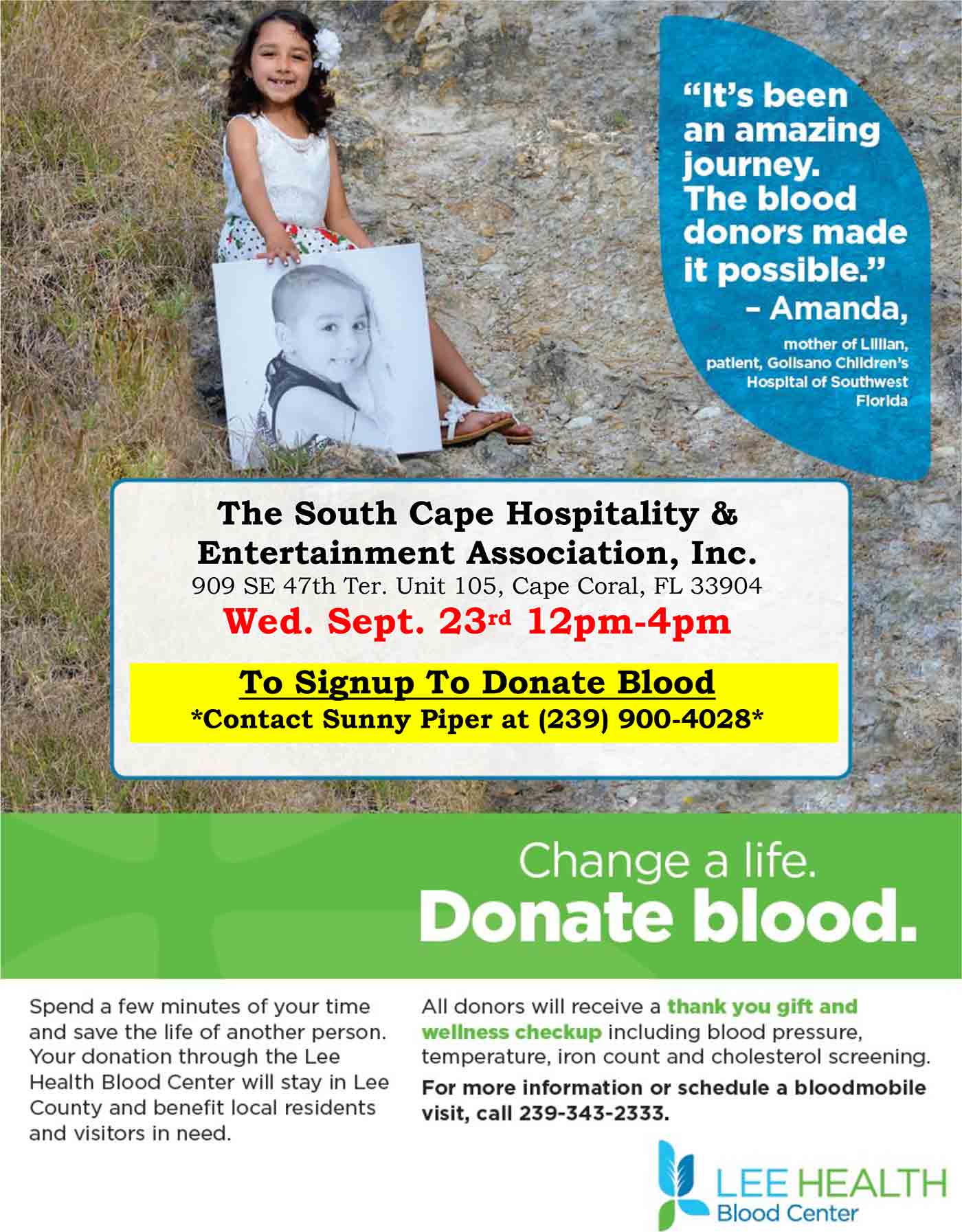 SCHEA Hosts Lee Health Blood Drive South Cape Hospitality and